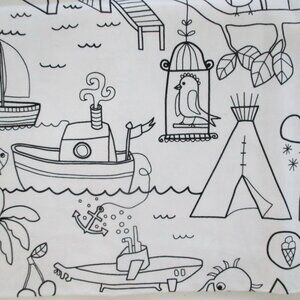 IKEA Fabric 2011 Black and White Eye Spy 60" x 96" by Edholm and Ullenius Cotton